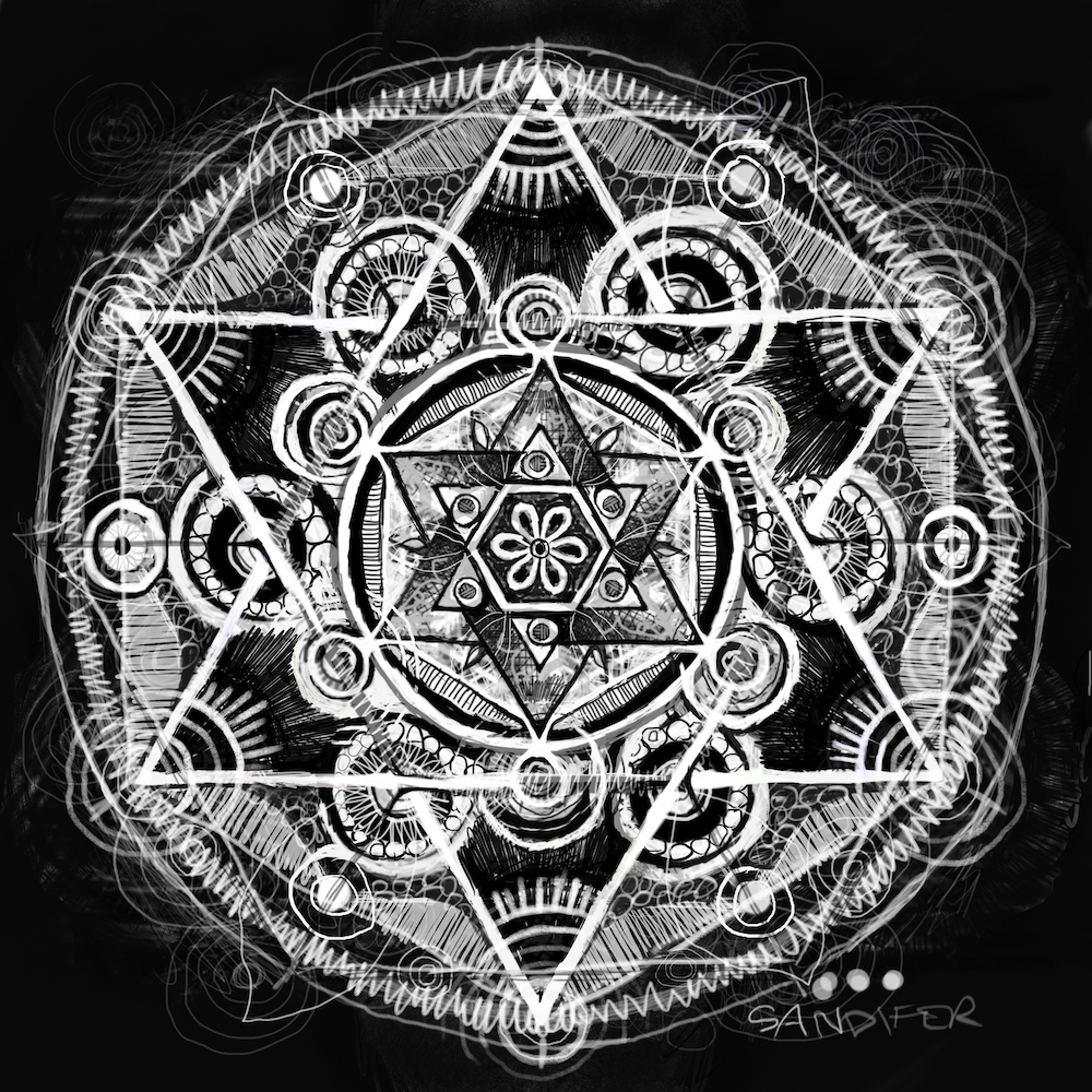 Black and White Magen David and Sacred Geometry by worship artists Jay Sandifer